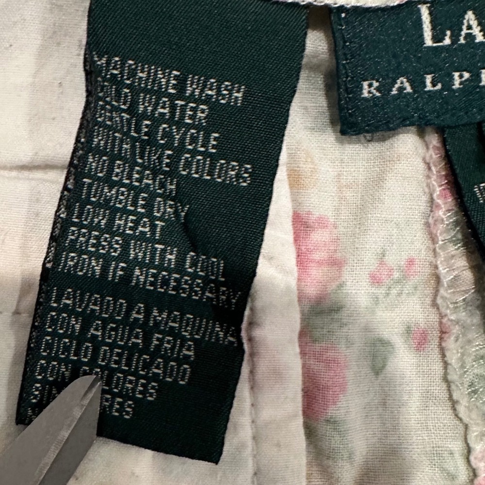 Vintage Lauren Ralph Lauren Floral Pleated High Rise Shorts Womens 8 Cotton - Picture 10 of 10